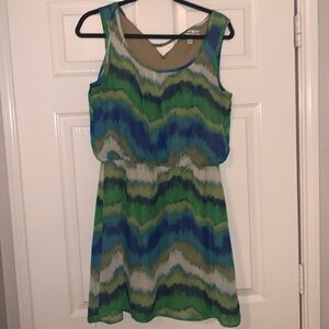 Accidentally In Love Blue Green‎ Scoop Neck Sleeveless Dress
